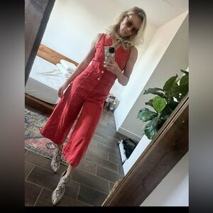 Universal Thread Red Cropped Jumpsuit